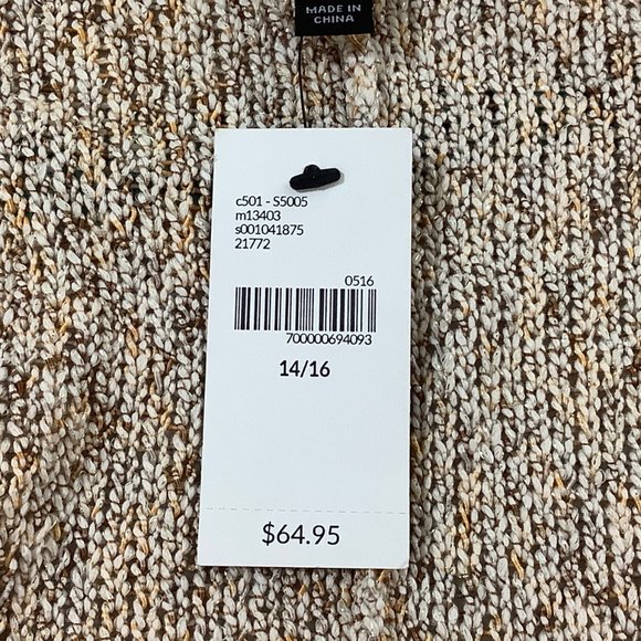 NWT Lane Bryant Metallic Open Front Cardigan Sweater 14/16 Gold Brown Beige - Picture 6 of 9